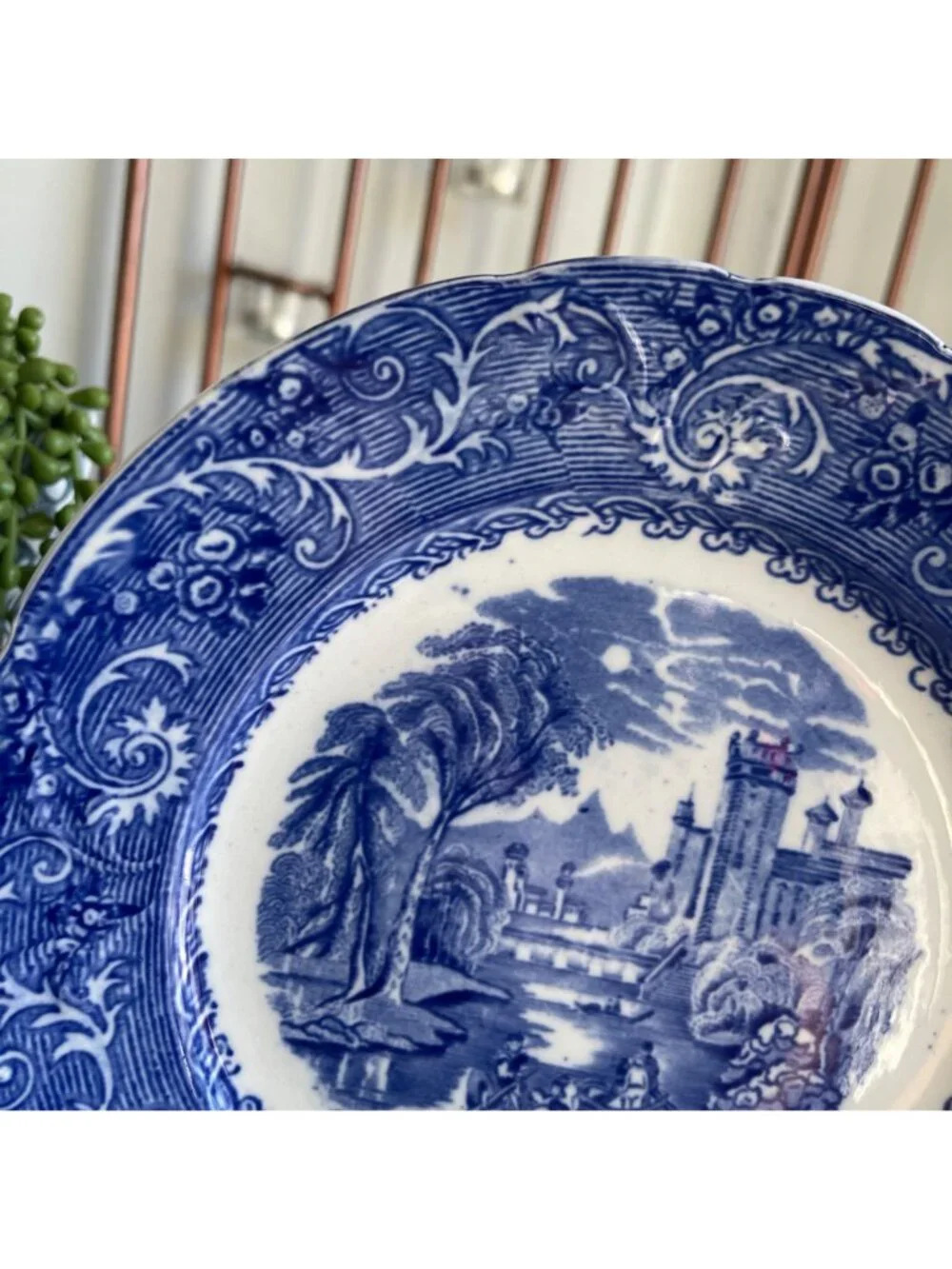 Antique Bourne & Leighton Decorative Plate Blue Rhine Made in England